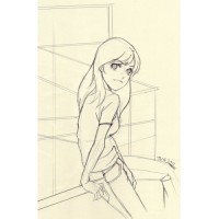 Croquis: fille au parc