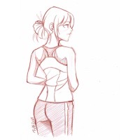 Croquis: sportive de profil