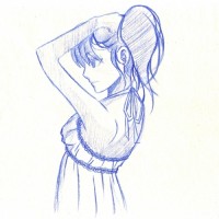 Croquis: s'attacher les cheveux