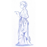 Croquis: drapé et style Napoleon III
