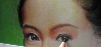 Portrait Zhang Ziyi aux crayons de couleurs