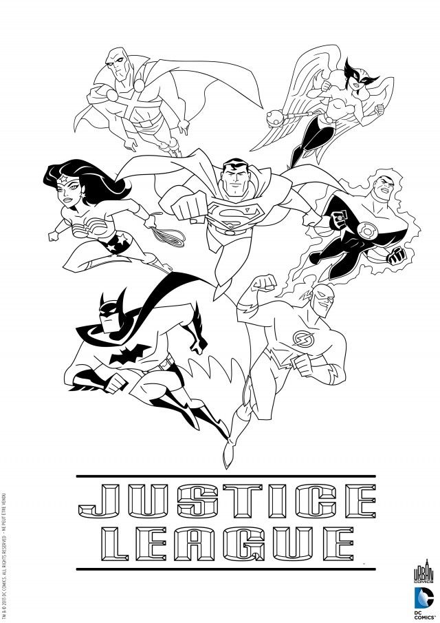 Coloriage super héros La Ligue Des Justiciers, Flash, Batman
