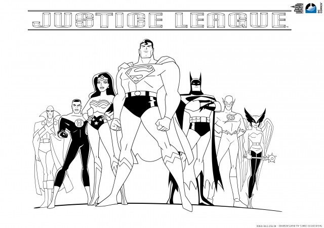 Coloriage super héros La Ligue Des Justiciers, Flash, Batman