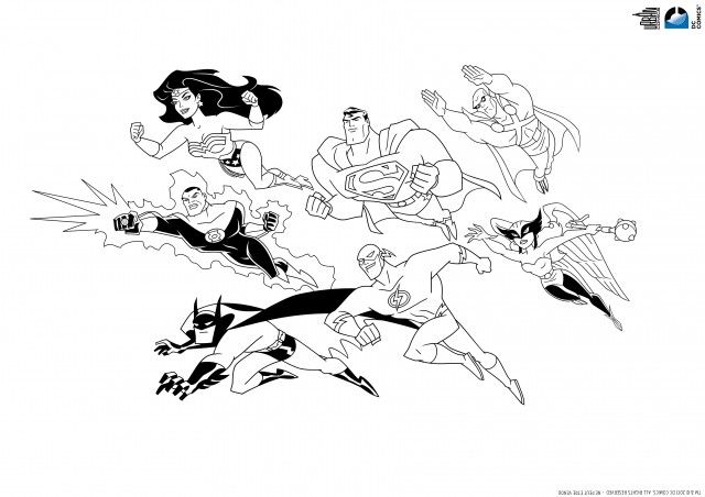 Coloriage super héros La Ligue Des Justiciers, Flash, Batman