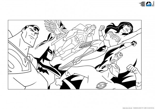 Coloriage super héros La Ligue Des Justiciers, Flash, Batman