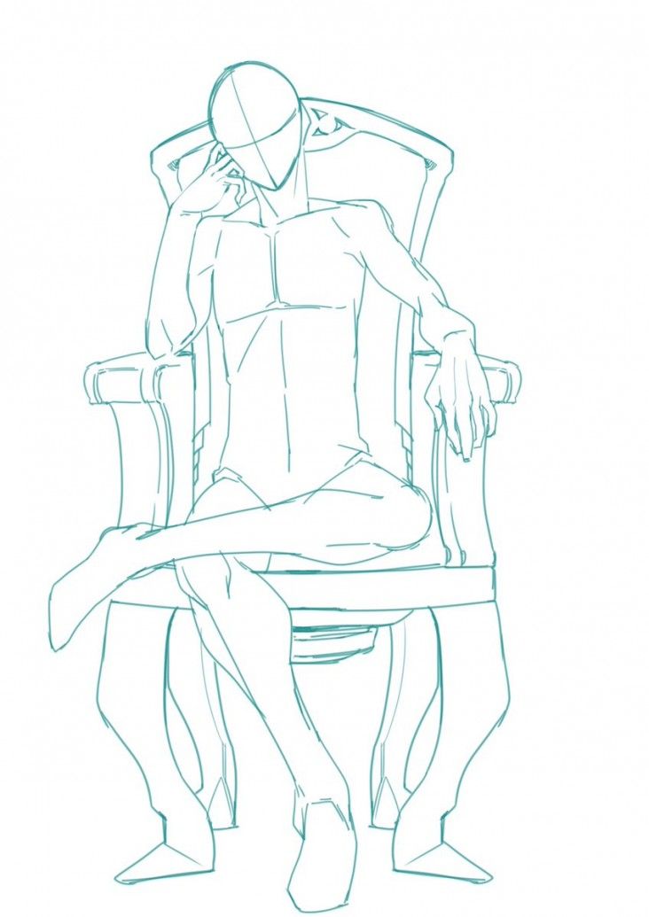 Modèles pour dessiner un homme assis dans un fauteuil