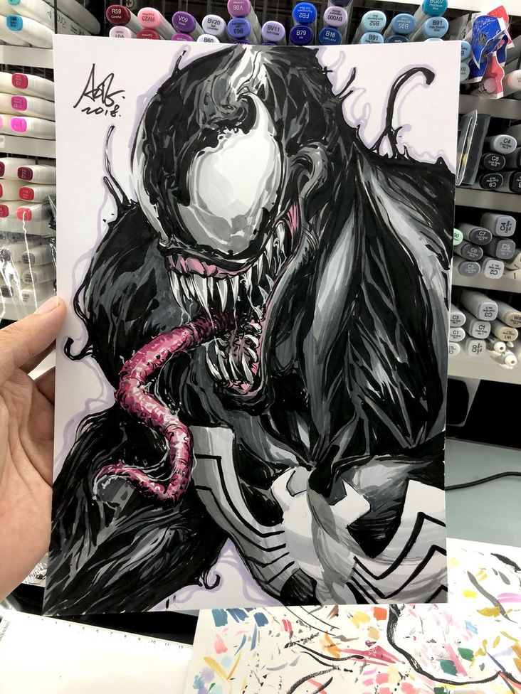 Dessins Artgerm : Katsuki Bakugo, Venom, Elastigirl et Starfire