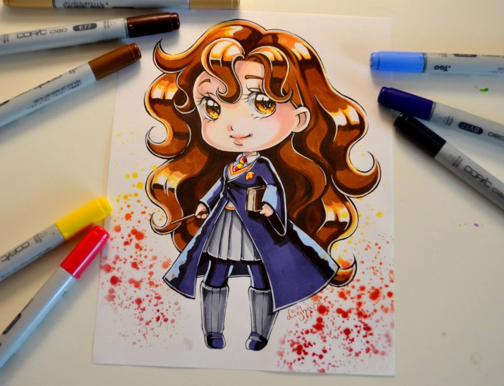 Dessins Harry Potter En Chibi Aux Feutres Copic