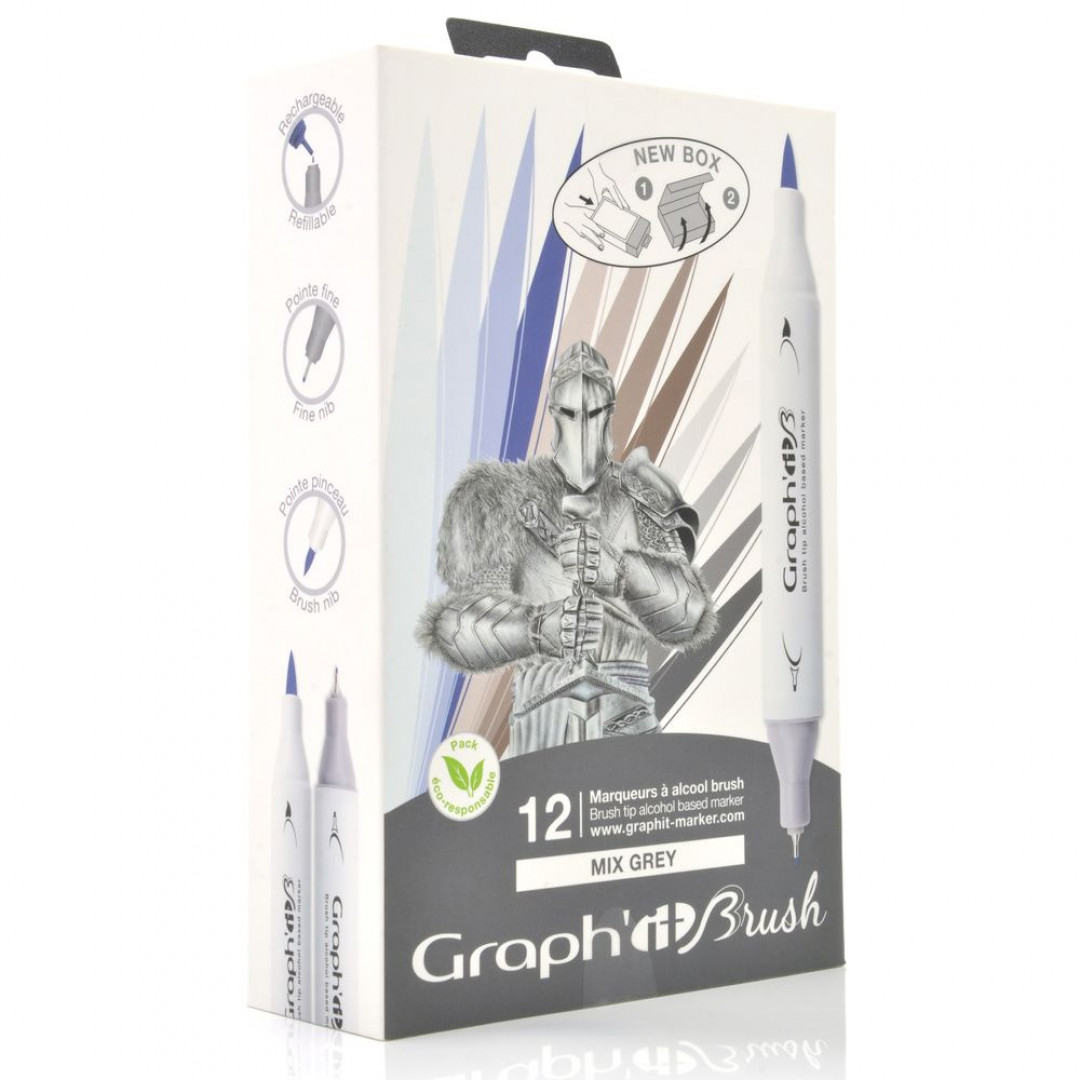Marqueur GRAPH'IT SHAKE - ARGENT pointe 2,5mm - masking tape
