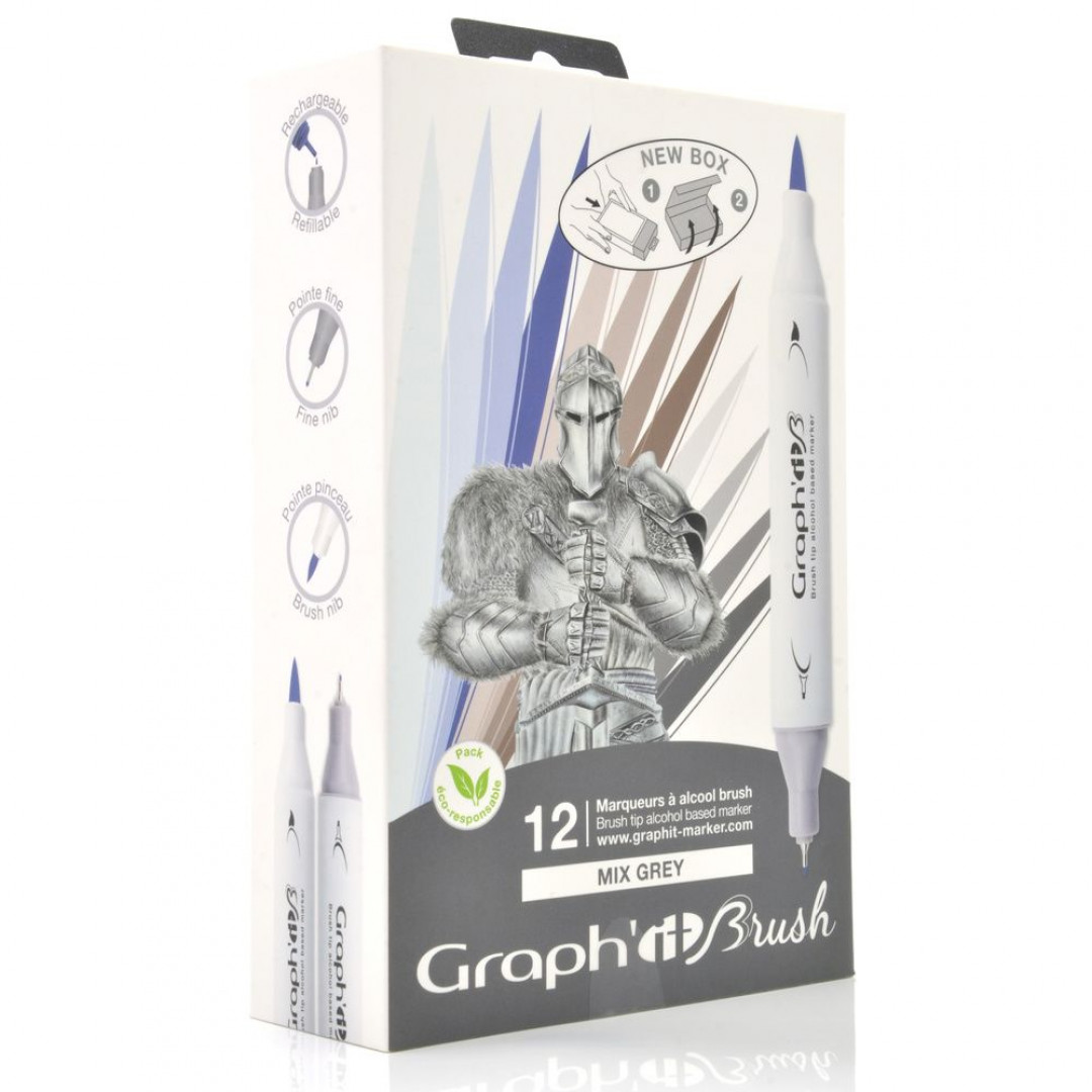 Set 12 marqueurs Graph'it Brush et Extran Fine People