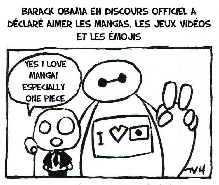 Barack Obama en discours officiel a déclaré aimer les mangas, les jeux vidéos  et les émojis