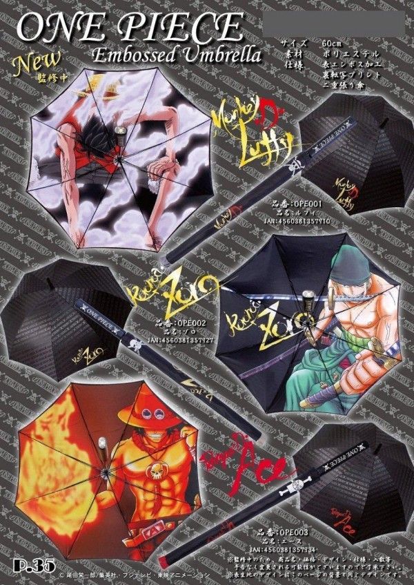 Des parapluies One Piece au look de katanas