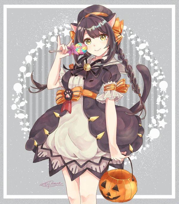 Tvhland Dessin Fille Chat Manga Halloween Artiste