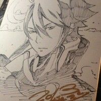 Un autre shikishi de Yusuke Kozaki, garçon cette fois ci