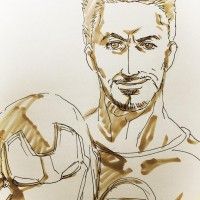 Fanart Tony Starck avec son casque d'Iron Man de Yokota Mamoru (Death Note, Naruto Shippuden, etc...)