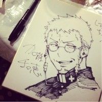 Shikishi de Fujimoto Shiro, le père de Rin Okumura dans Blue Exorcist