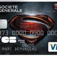 CB avec un visuel Man of Steel (Superman) avec la société générale