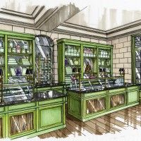 Illustration de la boutique Ladurée aux feutres