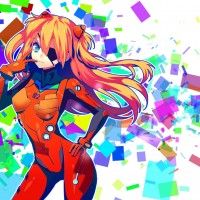 Fanart Asuka avec des couleurs très flashy