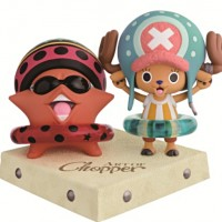 Figurines Pappagu et Chopper avec leurs bouées, ils sont tout mignons