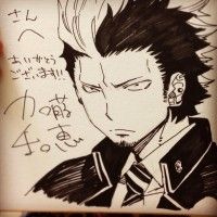 Shikishi de Suguro Ryuji (Blue Exorcist) par Kazue Katoh http://www.tvhland.com/boutique/Lot-10-Shikishi/materiel-2629.html