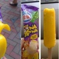 Une glace banane à peler