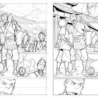 Process du brouillon à la colorisation par gurihiru Avatar:The Last Airbender The Promise Part 2