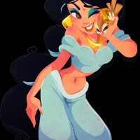 Illustration Jasmine d'Aladdin par Kuitsuku