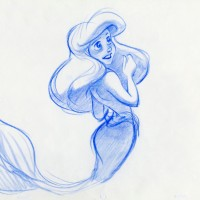 Sublime croquis au crayon bleu de la petite sirène. http://www.tvhland.com/boutique/Mines-2-mm-Bleu/materiel-1321.html