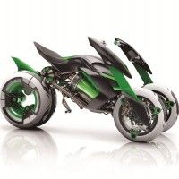 Une Kawasaki à 3 roues éléctriques exposée au Tokyo Motor Show 2013