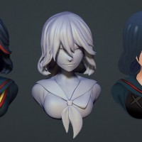 Matoi de Kill La Kill scuplté sur Zbrush par Anna Mendes Zaphk