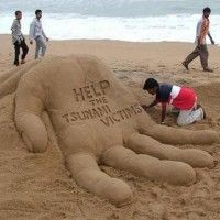 Un joli message sur le sable