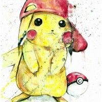 Fanart Pikachu Pokémon à l'aquarelle par Geoff Pascual
