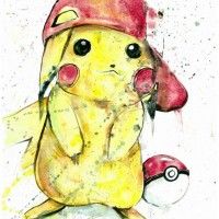 Fanart Pikachu Pokémon à l'aquarelle par Geoff Pascual