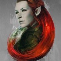 Tauriel  (Evangeline Lilly) dans Le Hobbit par Artgerm