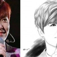 Dessin portrait du chanteur Lee Min Ho