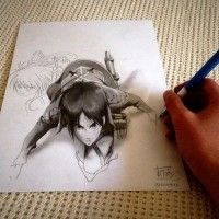 Dessin L'Attaque des Titans en 3D