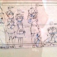 Dessin des personnages de Little Witch Academia exposé à Tokyo