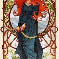 Fanart Merida façon Art Nouveau par Hannah Alexander