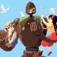 Art Pixel Ghibli Le Chateau dans le ciel