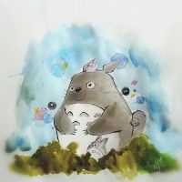 Aquarelle Totoro par Manuela Lai