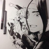 Dessin de kubo_3260 au feutre pinceau japonais et un liner Copic http://www.tvhland.com/boutique/pentel-color-brush-noir/materiel-1742.html