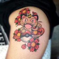 Tatouage #Miaous #pokemon fait par #GooneyToons