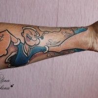 Le poing de #popeye doit faire mal! #Tatouage