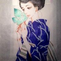Illustration femme japonaise en yukata par Anno Moyoco