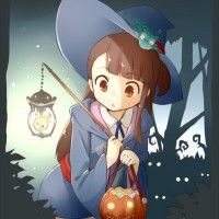 Akko de Little Witch Academia fête Halloween