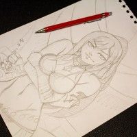 Fanart de Erza de #FairyTail. Je serai en dédicace au salon du livre de jeunesse de Montreuil cet aprem à 14h stand G29 (Fleurus).