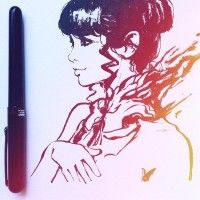 Jolie dessin en Pocket Brush par Kuvshinov Ilya.
http://www.tvhland.com/boutique/pocket-brush/materiel-1744.html