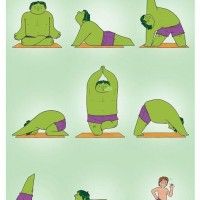 Voilà comment Hulk se maintient en forme. On a toujours dit que le yoga ça détend!