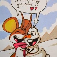 Ce #Olaf a été retrouvé sous une pile de papier. Dessiné l'année dernière. Colorié au #Neopiko-color